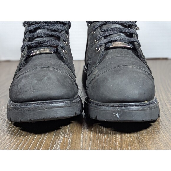 VTG HARLEY DAVIDSON Leather Motorcycle Boots Womens 7 Black Embroidered Rose - Picture 5 of 15
